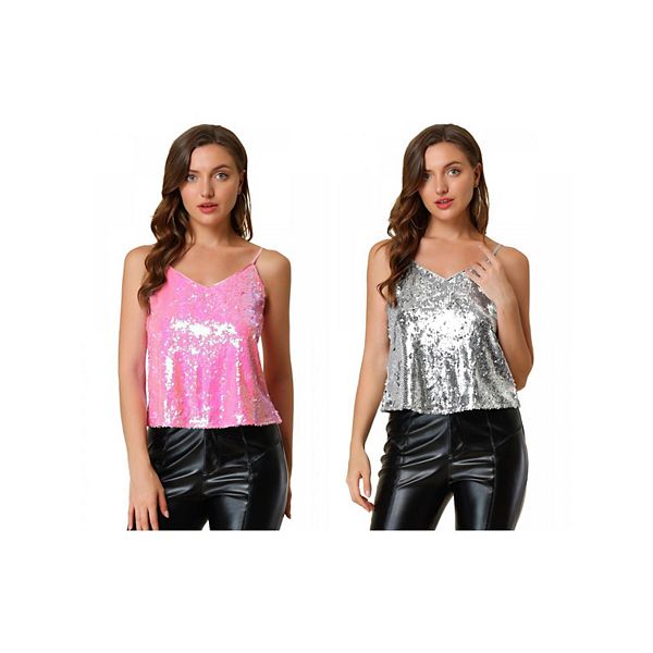 2 упаковки женских топов-ками с пайетками на тонких бретелях Inspire Chic, Silver And Pink
2 упаковки женских топов-ками с пайетками на тонких бретелях Inspire Chic, Silver And Pink