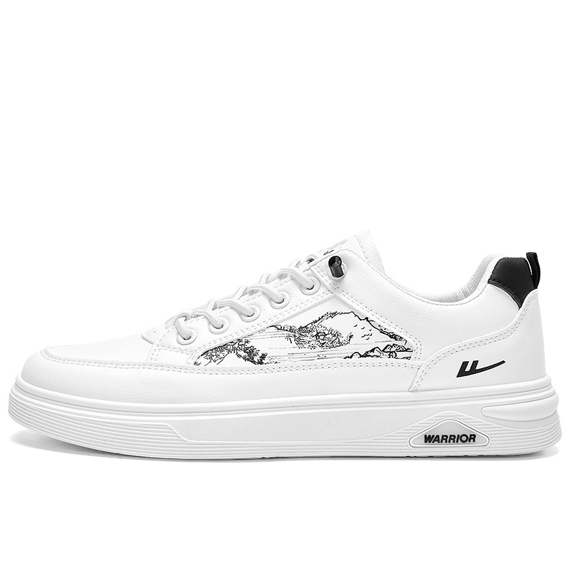 Кроссовки для скейтбординга мужские низкие белые черные WARRIOR 
Кроссовки для скейтбординга мужские низкие белые черные WARRIOR