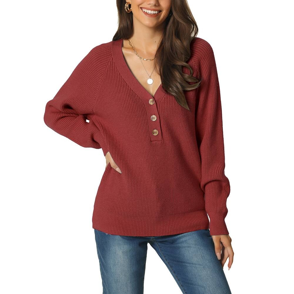 Женский осенне-зимний свитер с длинным рукавом и v-образным вырезом на пуговицах, однотонный ребристый вязаный повседневный пуловер, свитер Seta T, цвет Wine Red
Женский осенне-зимний свитер с длинным рукавом и v-образным вырезом на пуговицах, однотонный ребристый вязаный повседневный пуловер, свитер Seta T, цвет Wine Red