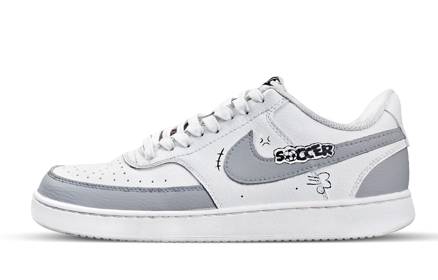 Nike Кроссовки Court Vision 1 Soccer Invasion Low top мужские серо-белые
Nike Кроссовки Court Vision 1 Soccer Invasion Low top мужские серо-белые