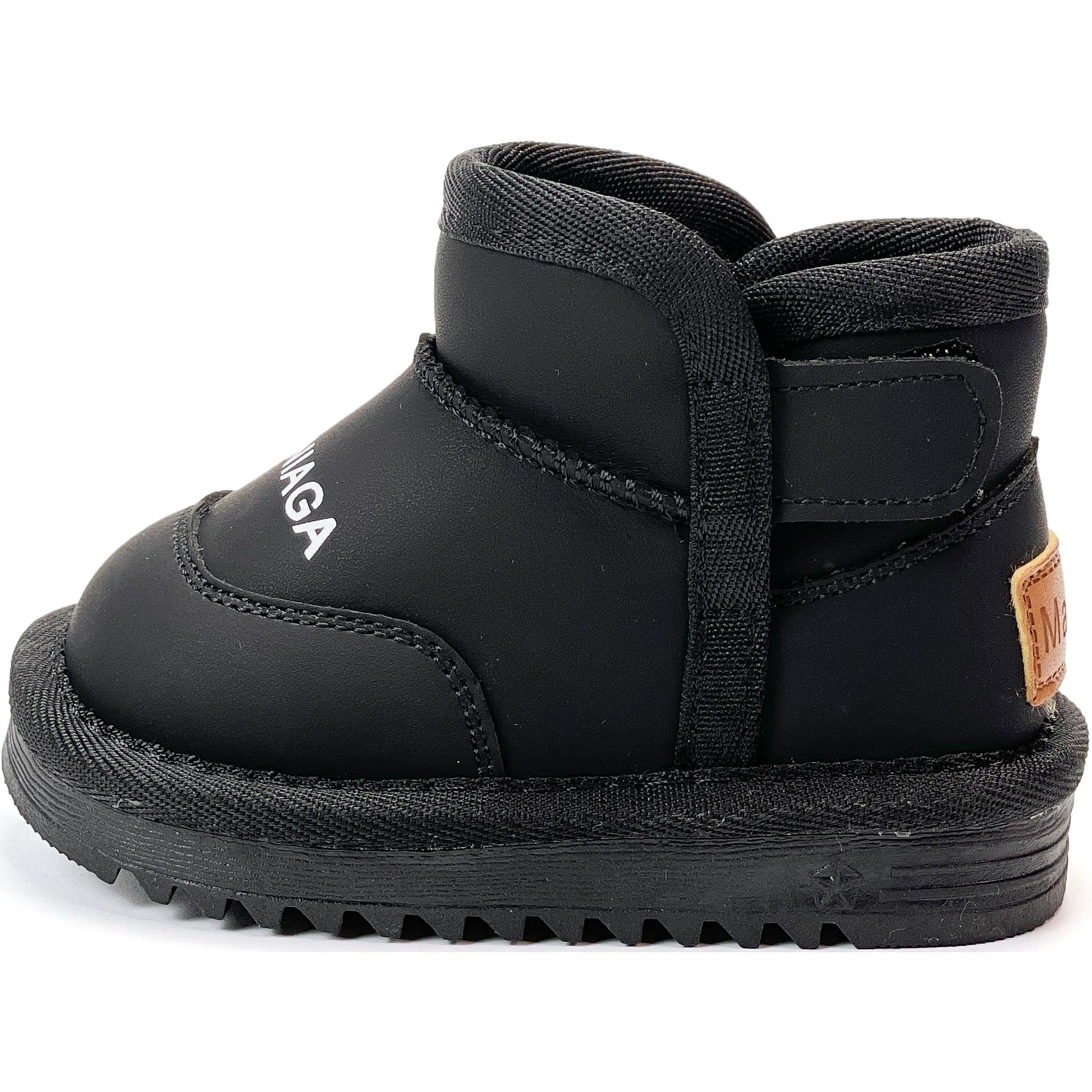 Противоскользящие теплые детские ботинки средней высоты для младенцев и малышей QINUOSHU, черный 
Противоскользящие теплые детские ботинки средней высоты для младенцев и малышей QINUOSHU, черный