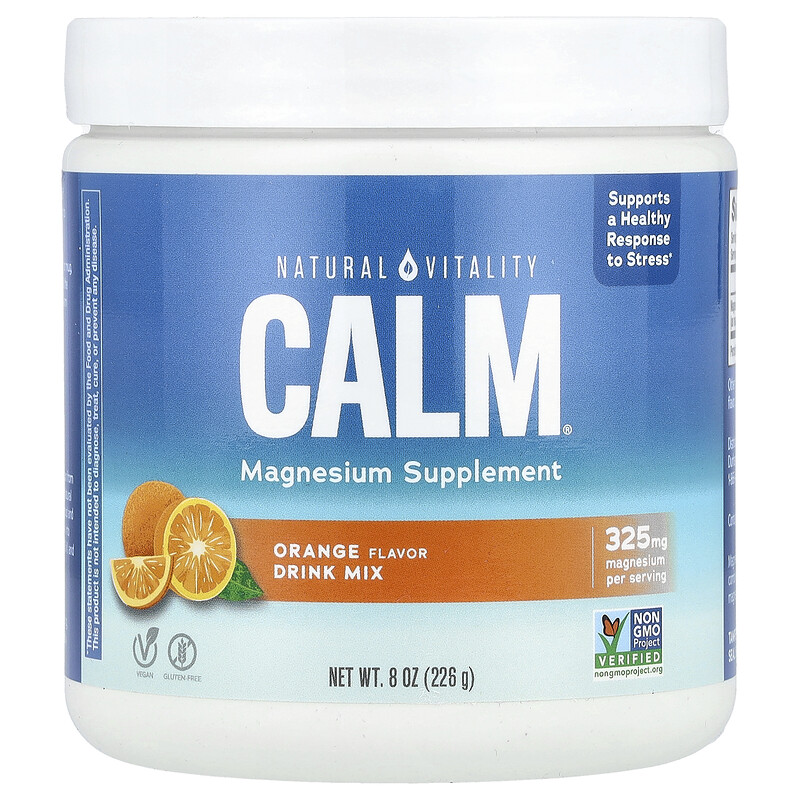 Natural Vitality, CALM, смесь для приготовления напитков с магнием, апельсин, 226 г (8 унций)
Natural Vitality, CALM, смесь для приготовления напитков с магнием, апельсин, 226 г (8 унций)