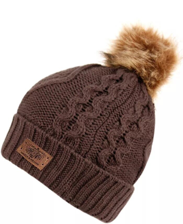 Шапка-бини из искусственного меха с помпоном на флисовой подкладке Angela & William, коричневый
Шапка-бини из искусственного меха с помпоном на флисовой подкладке Angela & William, коричневый