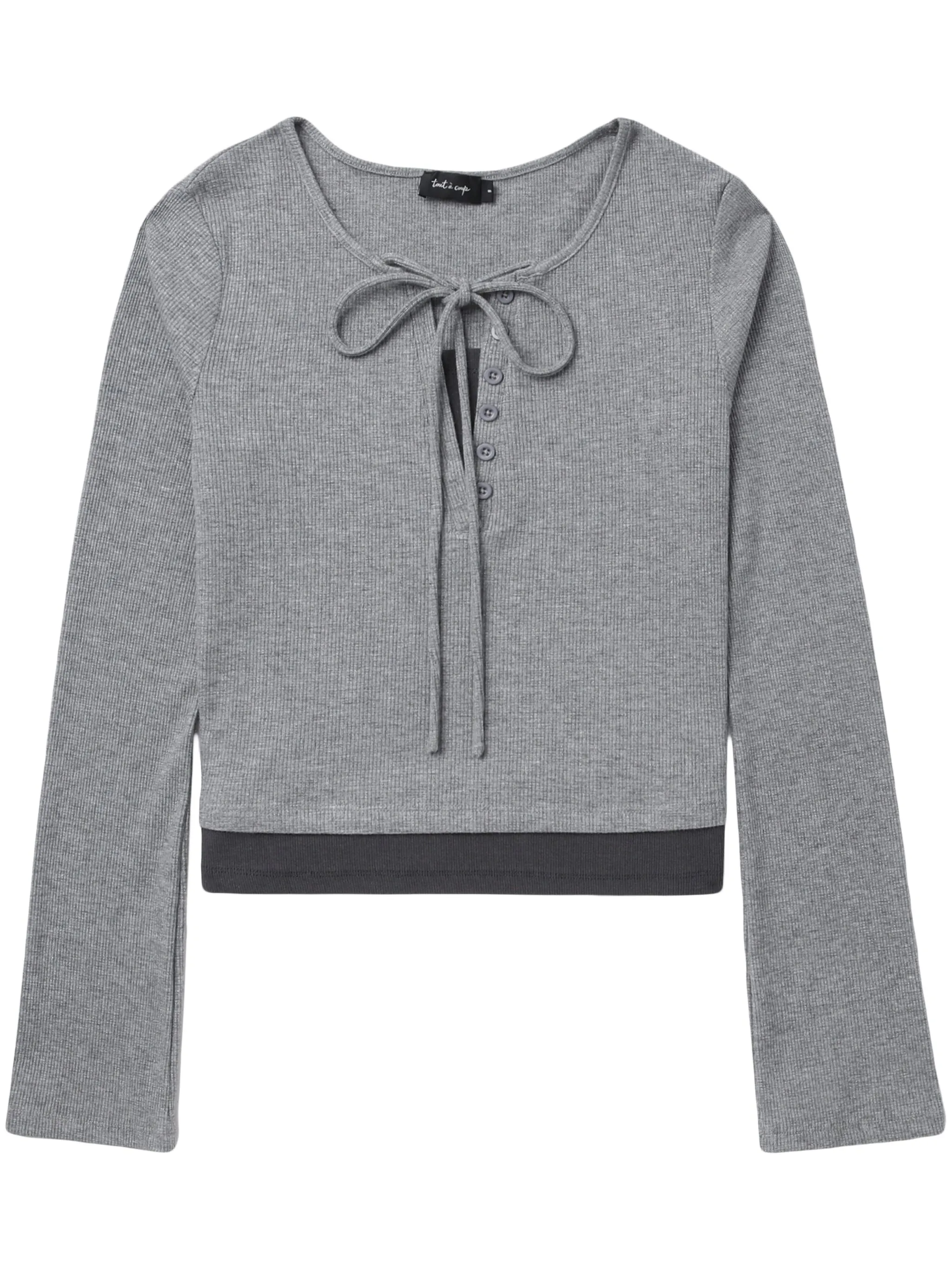 Топ в рубчик с бантом Tout A Coup, серый
Топ в рубчик с бантом Tout A Coup, серый