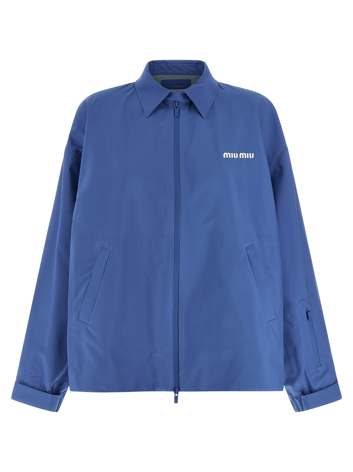 Ветровка из технического канваса MIU MIU, голубой
Ветровка из технического канваса MIU MIU, голубой