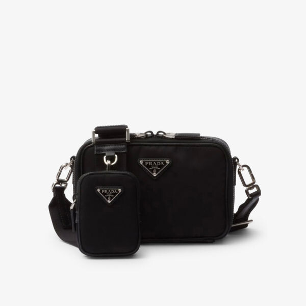 Сумка на плечо из кожи brique и переработанного нейлона Prada, черный
Сумка на плечо из кожи brique и переработанного нейлона Prada, черный