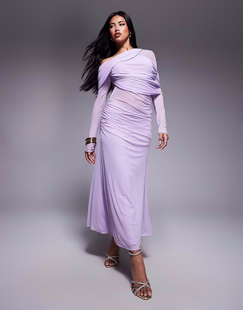 Платье макси с длинными рукавами, свободным кроем и сетчатым миксом в сиреневом цвете Asos Design
Платье макси с длинными рукавами, свободным кроем и сетчатым миксом в сиреневом цвете Asos Design