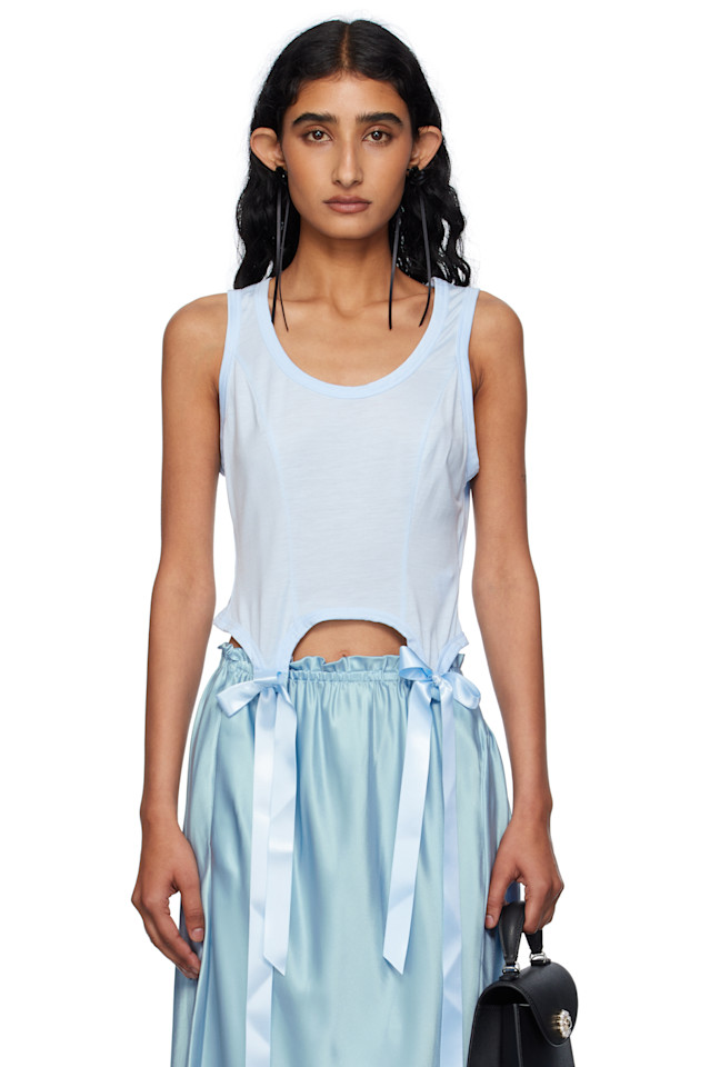 Эксклюзивный голубой топ с бантом на спине от Ssense Simone Rocha, синий
Эксклюзивный голубой топ с бантом на спине от Ssense Simone Rocha, синий