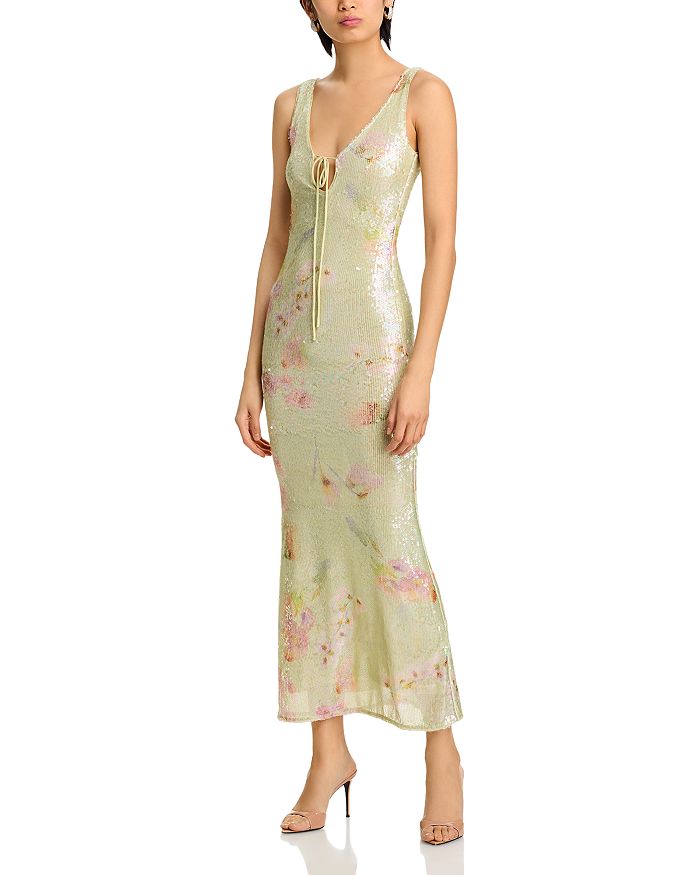 Элода Блестящее Платье Миди Bardot, зеленый 
Элода Блестящее Платье Миди Bardot, зеленый