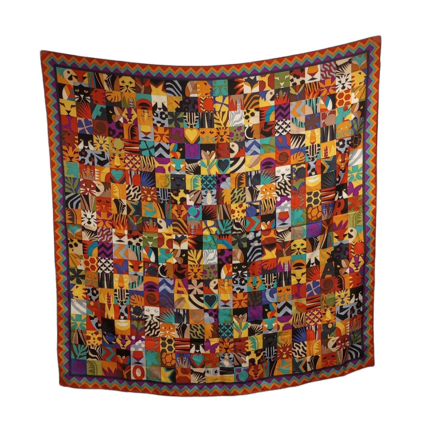 SALVATORE FERRAGAMO Женский 693486 Шелковый шарф с принтом, цвет multi
SALVATORE FERRAGAMO Женский 693486 Шелковый шарф с принтом, цвет multi