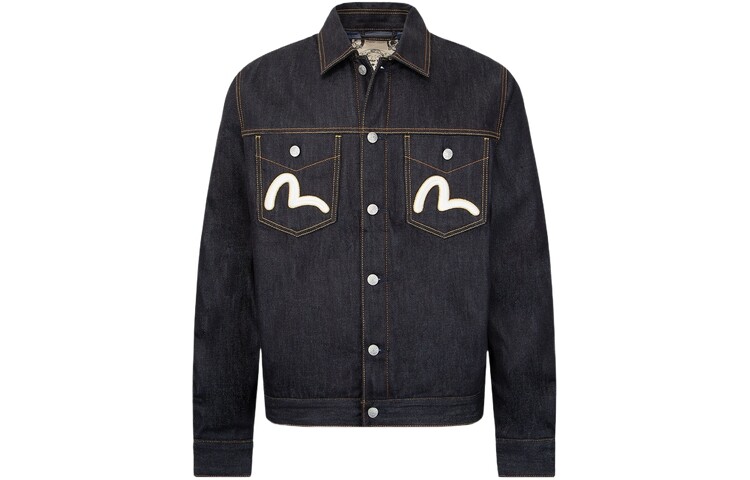 Джинсовая куртка мужская джинсовая синяя Evisu, синий 
Джинсовая куртка мужская джинсовая синяя Evisu, синий