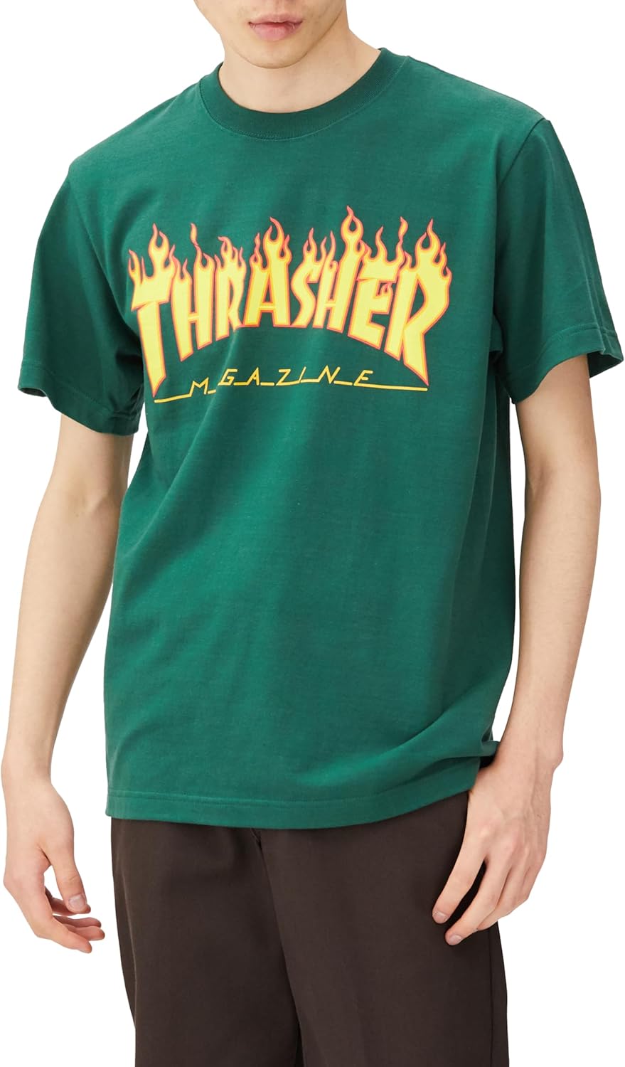 Мужская футболка с коротким рукавом и принтом Slasher TH91130 / FLAME (логотип бренда) Классическая модель Thrasher, зеленый
Мужская футболка с коротким рукавом и принтом Slasher TH91130 / FLAME (логотип бренда) Классическая модель Thrasher, зеленый