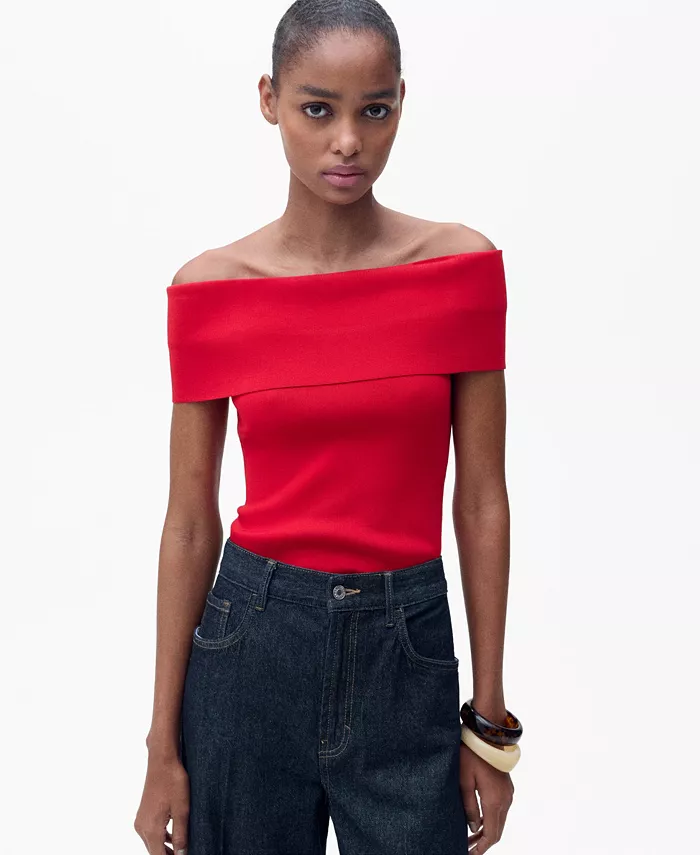 Женский трикотажный топ с открытыми плечами MANGO, красный
Женский трикотажный топ с открытыми плечами MANGO, красный