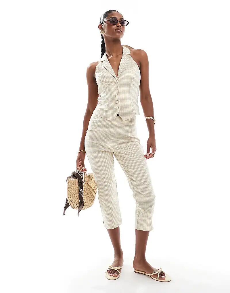 Miss Selfridge Сшитое на заказ капри в нейтральную клетку
Miss Selfridge Сшитое на заказ капри в нейтральную клетку