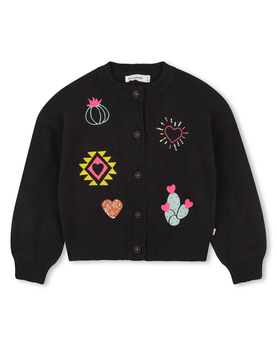 Вязаная детская куртка с вышивкой и застежкой на пуговицы Billieblush, черный
Вязаная детская куртка с вышивкой и застежкой на пуговицы Billieblush, черный