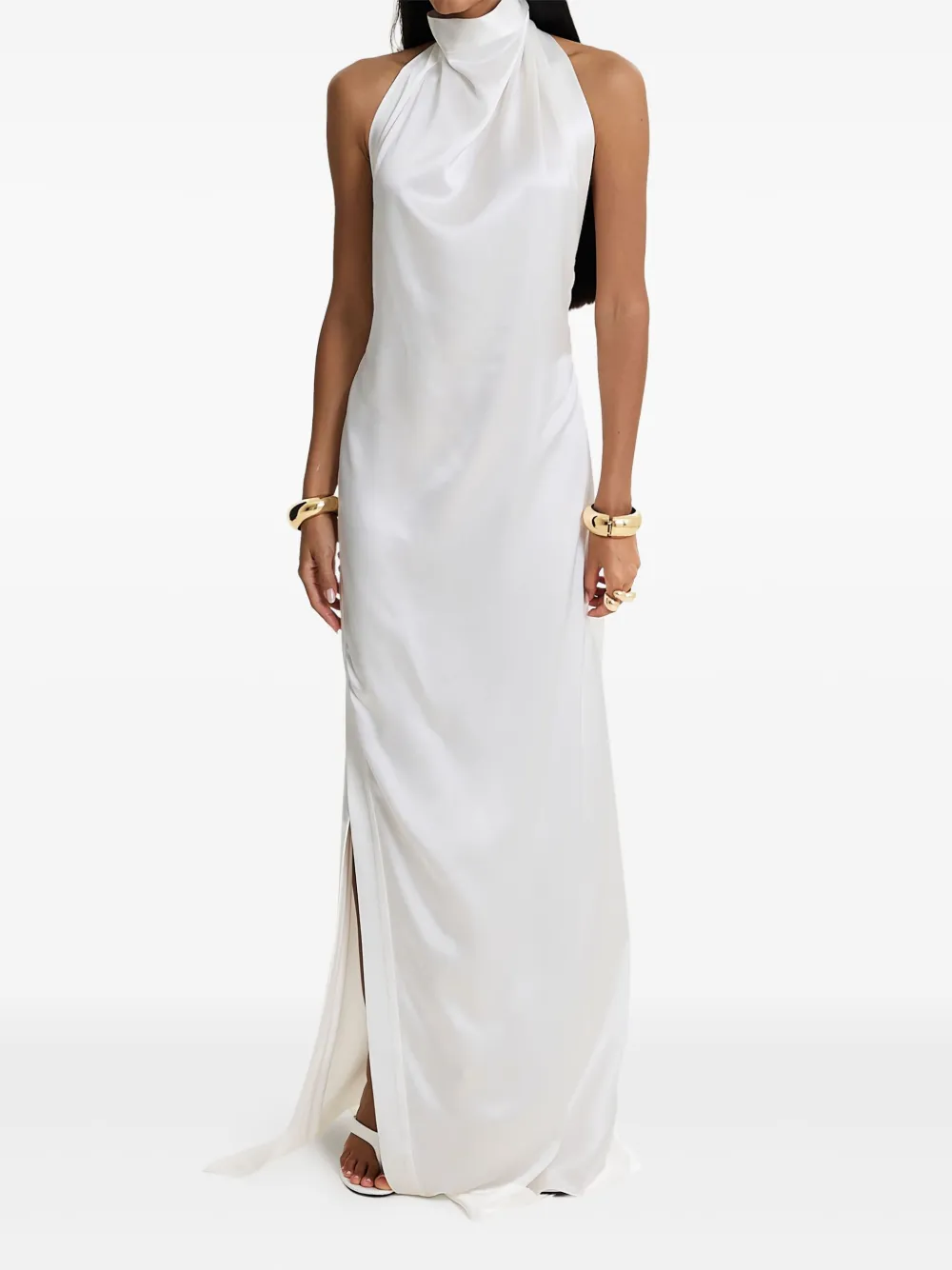 Платье макси Milkglass с высоким воротом и боковыми разрезами MOOS STUDIO, белый
Платье макси Milkglass с высоким воротом и боковыми разрезами MOOS STUDIO, белый