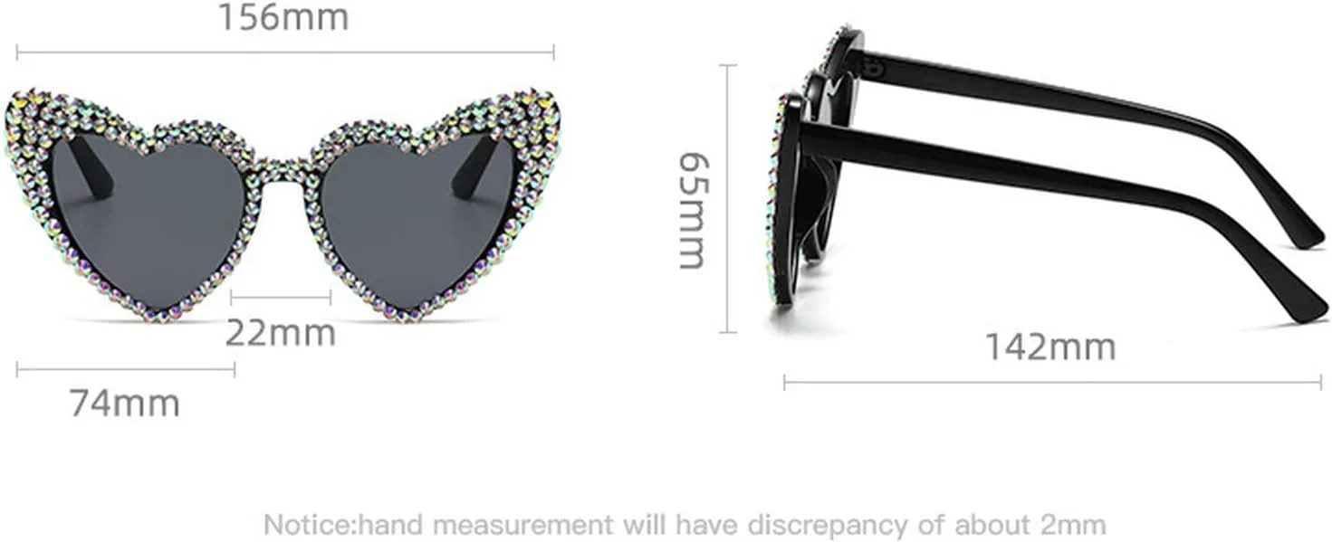 Милые женские солнцезащитные очки в форме сердца, модные, блестящие, с бриллиантами, многоугольные, с розовыми стразами, с защитой от УФ-излучения mincl, Black&clear
Милые женские солнцезащитные очки в форме сердца, модные, блестящие, с бриллиантами, многоугольные, с розовыми стразами, с защитой от УФ-излучения mincl, Black&clear