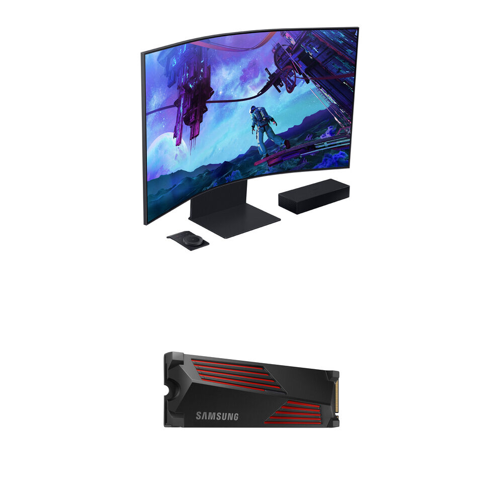 Изогнутый монитор Samsung Ark 2-го поколения с диагональю 55 дюймов и разрешением 4K, твердотельный накопитель 990 PRO M.2 на 2 ТБ с радиатором
Изогнутый монитор Samsung Ark 2-го поколения с диагональю 55 дюймов и разрешением 4K, твердотельный накопитель 990 PRO M.2 на 2 ТБ с радиатором
