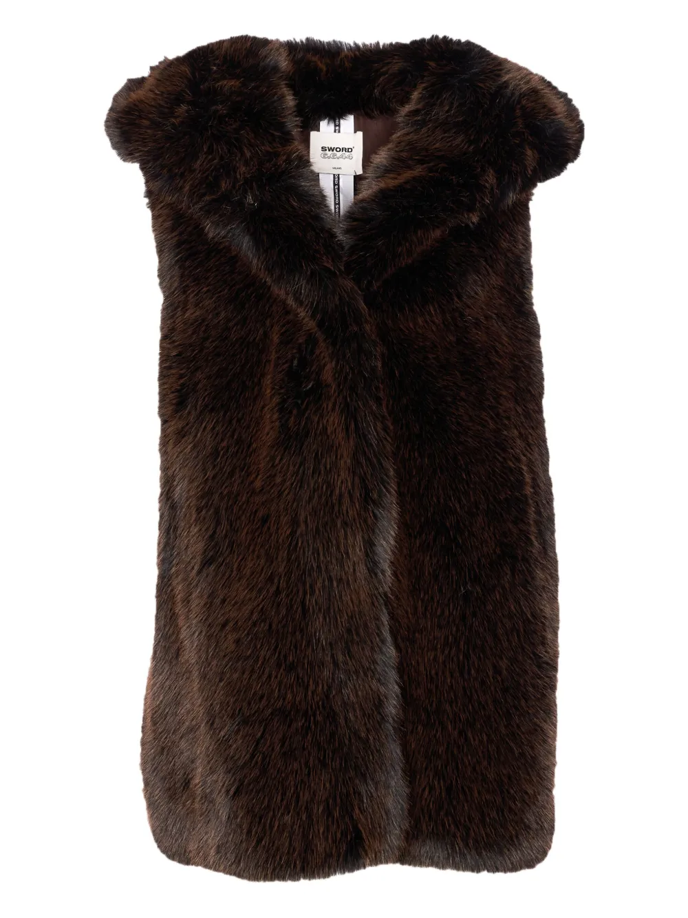 Жилет с капюшоном из меха Sword, коричневый 
Жилет с капюшоном из меха Sword, коричневый