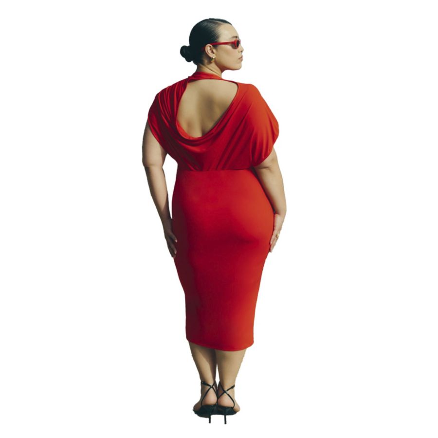 Женское миди-платье больших размеров с вырезом на спине ELOQUII, High risk red
Женское миди-платье больших размеров с вырезом на спине ELOQUII, High risk red