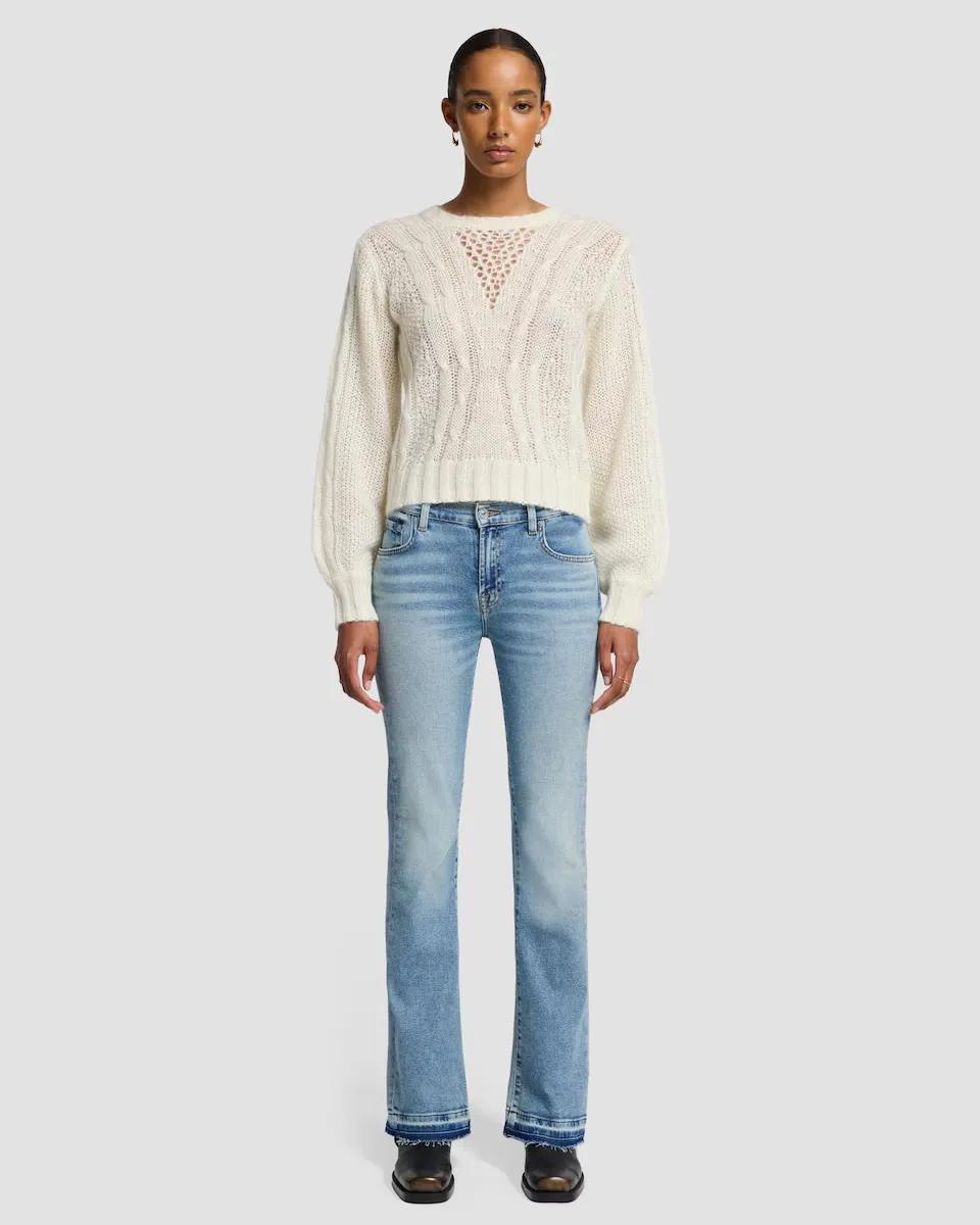 Женские расклешенные джинсы средней посадки 7 For all mankind, светло-голубой
Женские расклешенные джинсы средней посадки 7 For all mankind, светло-голубой