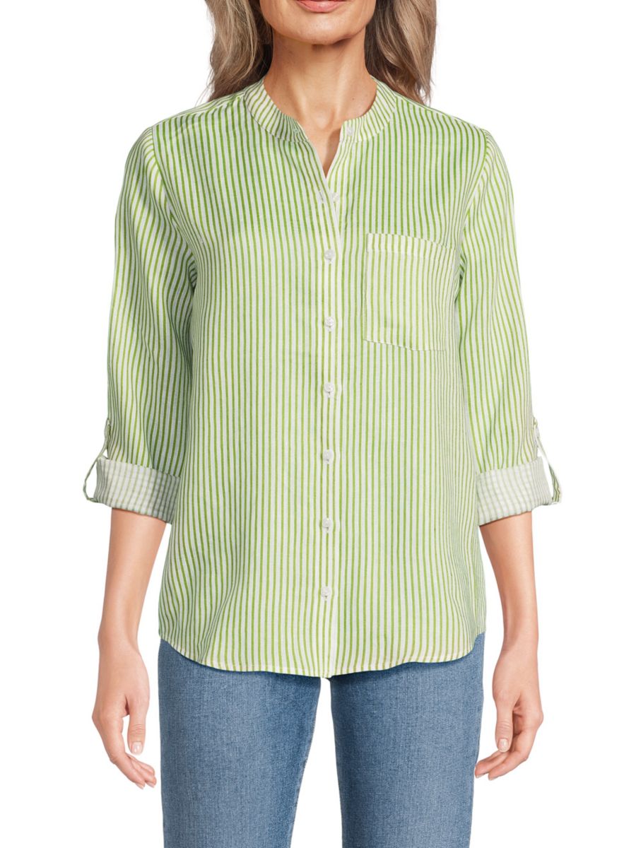 Полосатая рубашка свободного кроя из 100% льна Saks Fifth Avenue, цвет Cypress Stripe
Полосатая рубашка свободного кроя из 100% льна Saks Fifth Avenue, цвет Cypress Stripe