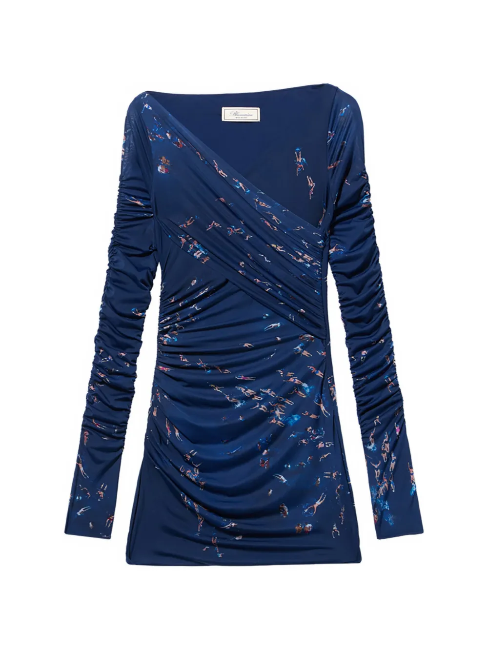 Платье с драпировкой и принтом BLUMARINE, синий
Платье с драпировкой и принтом BLUMARINE, синий