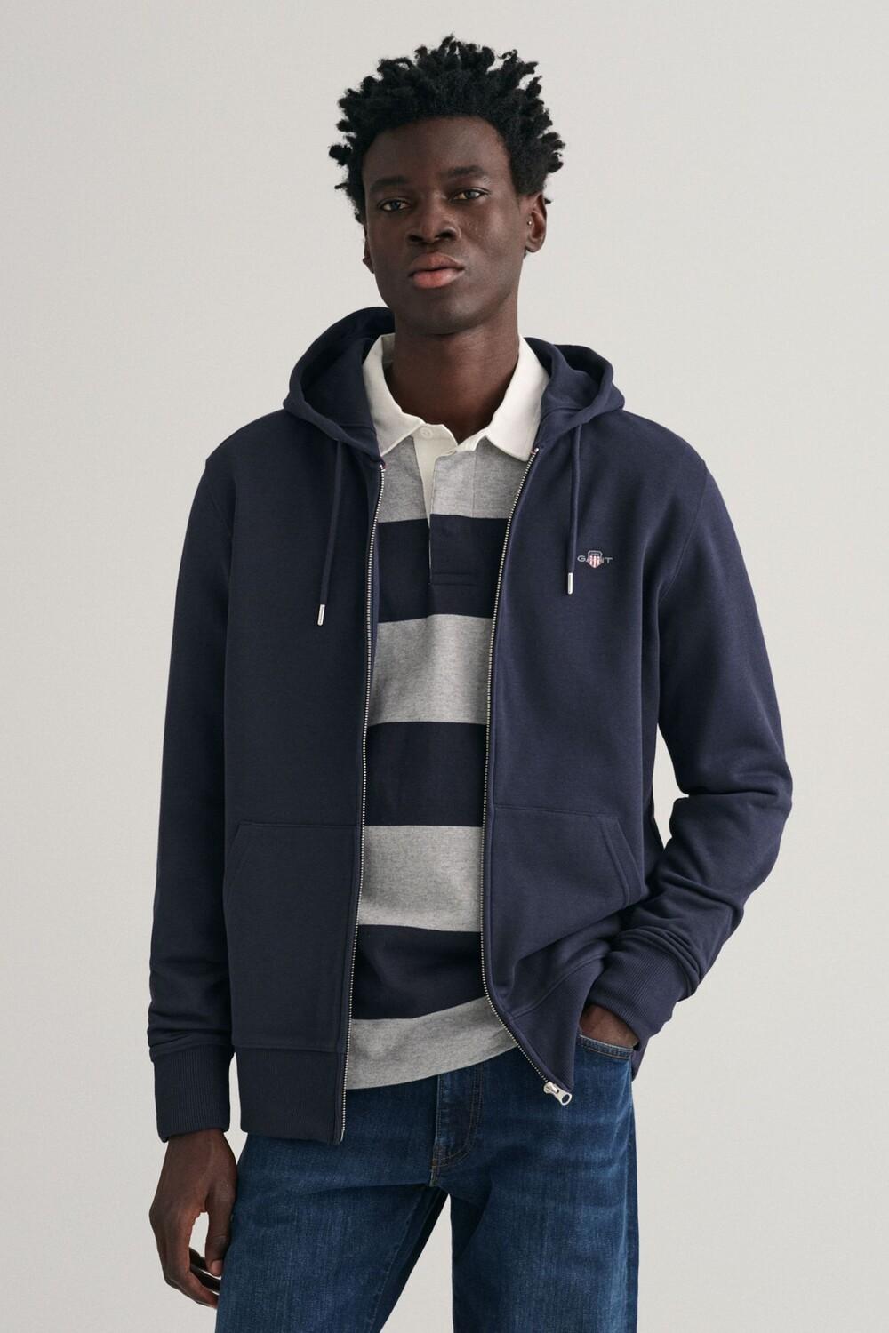 Меланжевая толстовка Gant со щитком на молнии с логотипом GANT, синий
Меланжевая толстовка Gant со щитком на молнии с логотипом GANT, синий