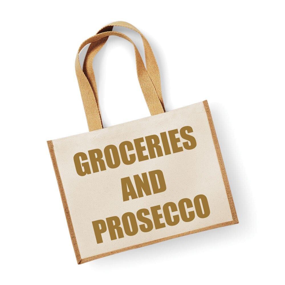 Большая джутовая сумка для продуктов и натуральной сумки с просекко, золотой текст 60 SECOND MAKEOVER, золото
Большая джутовая сумка для продуктов и натуральной сумки с просекко, золотой текст 60 SECOND MAKEOVER, золото