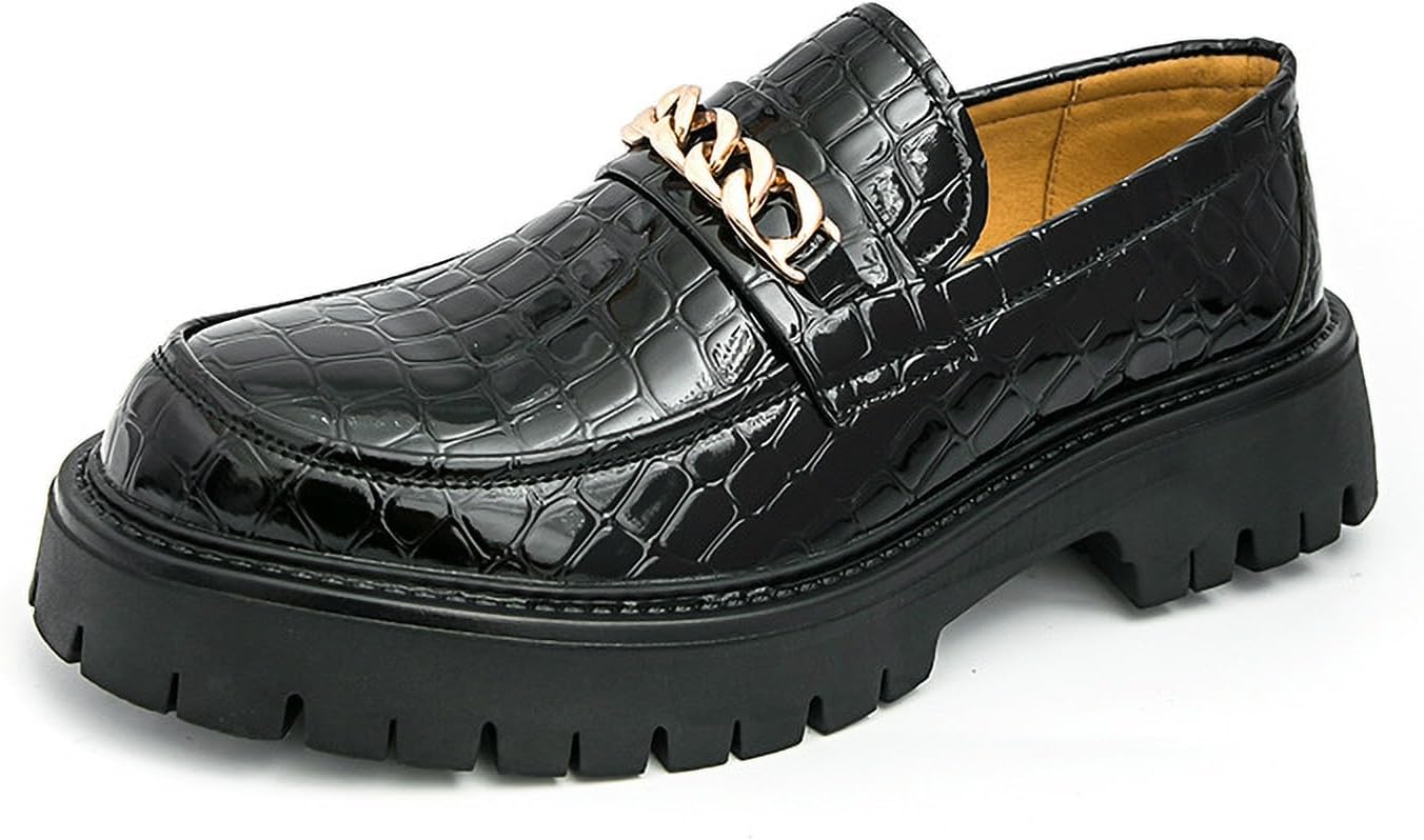 Мужские лоферы на платформе с отделкой из лакированной кожи, с принтом, удобные, с нескользящей подошвой, без шнурков, деловые повседневные туфли с металлической деталью для вечеринки, свадьбы или работы Azagneem, черный
Мужские лоферы на платформе с отделкой из лакированной кожи, с принтом, удобные, с нескользящей подошвой, без шнурков, деловые повседневные туфли с металлической деталью для вечеринки, свадьбы или работы Azagneem, черный
