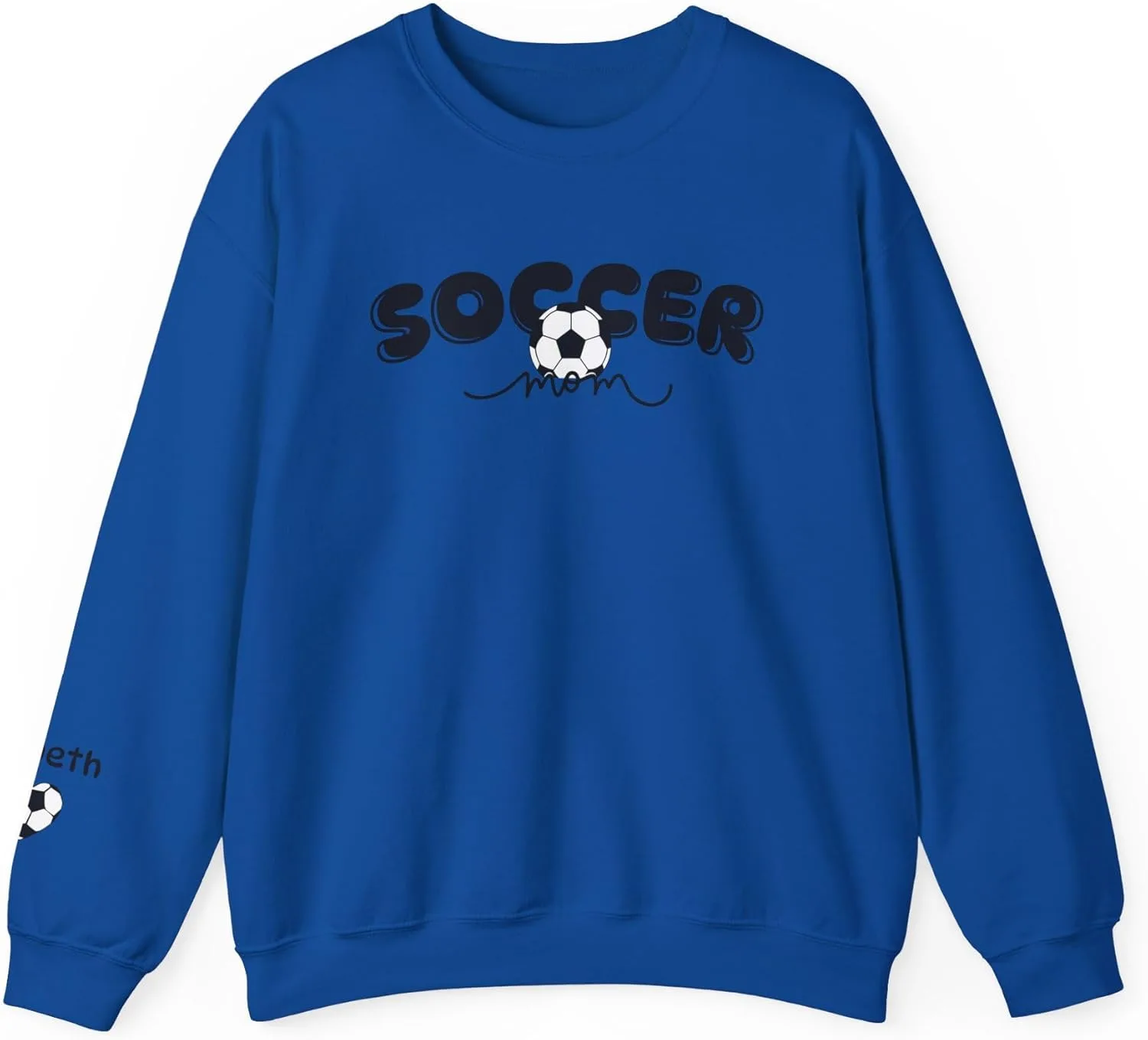 Свитшот Soccer Mom с именем на рукаве, уютный осенний подарок для спорта
Свитшот Soccer Mom с именем на рукаве, уютный осенний подарок для спорта