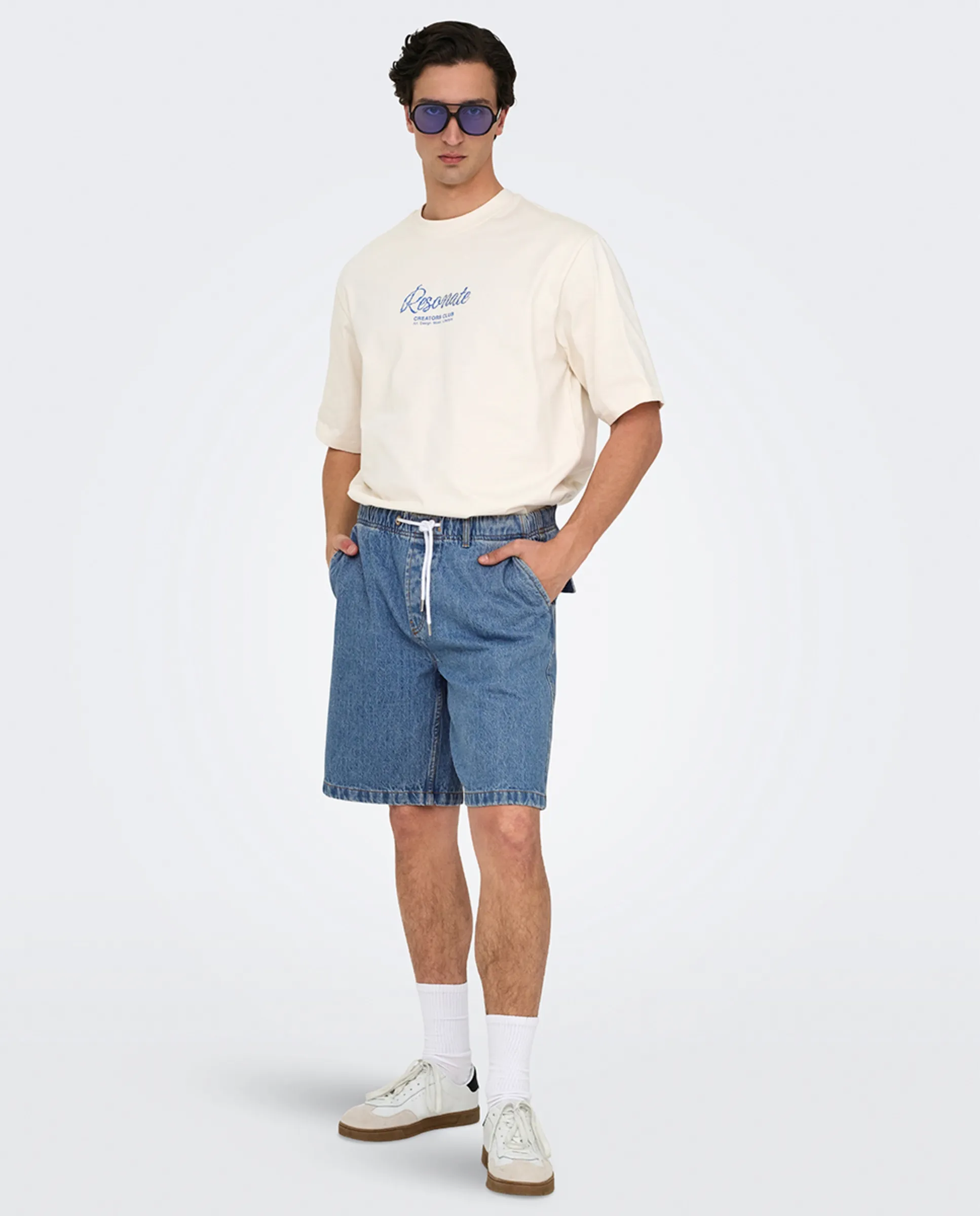 Мужские джинсовые шорты-бермуды свободного кроя Only & Sons, синий
Мужские джинсовые шорты-бермуды свободного кроя Only & Sons, синий