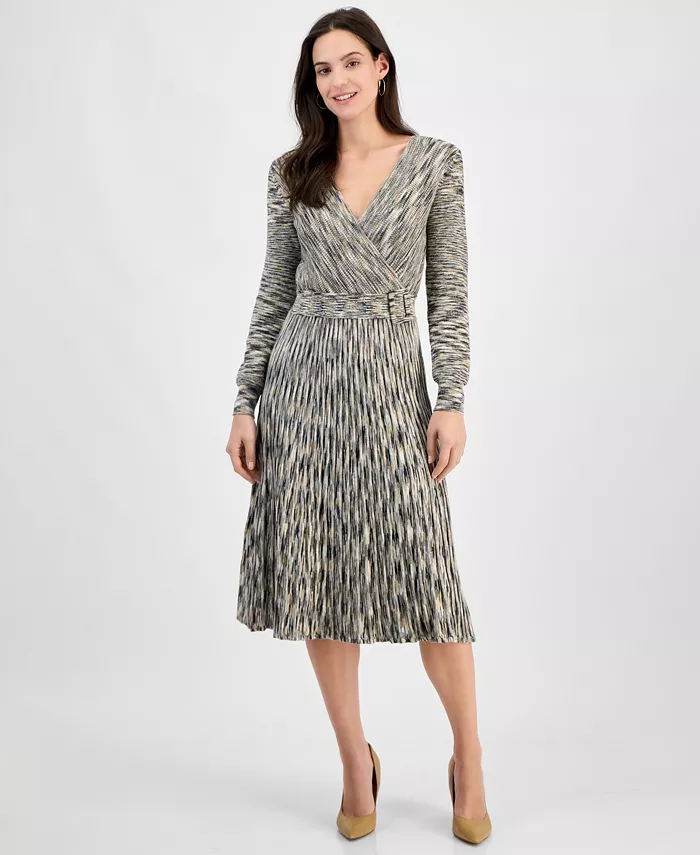 Женское трикотажное платье с длинными рукавами и поясом Robbie Bee, коричневый/бежевый
Женское трикотажное платье с длинными рукавами и поясом Robbie Bee, коричневый/бежевый