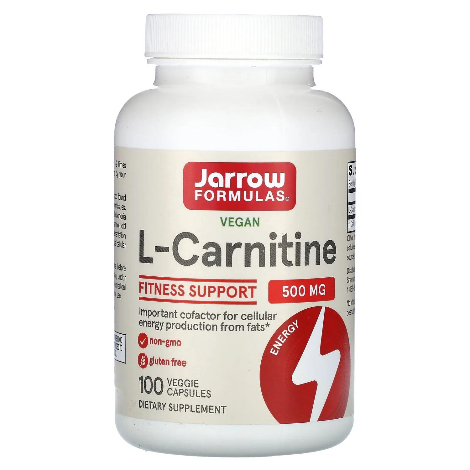 Jarrow Formulas L-Carnitine 500 500 mg 100 Veggie Caps
Jarrow Formulas L-Carnitine 500 500 mg 100 Veggie Caps