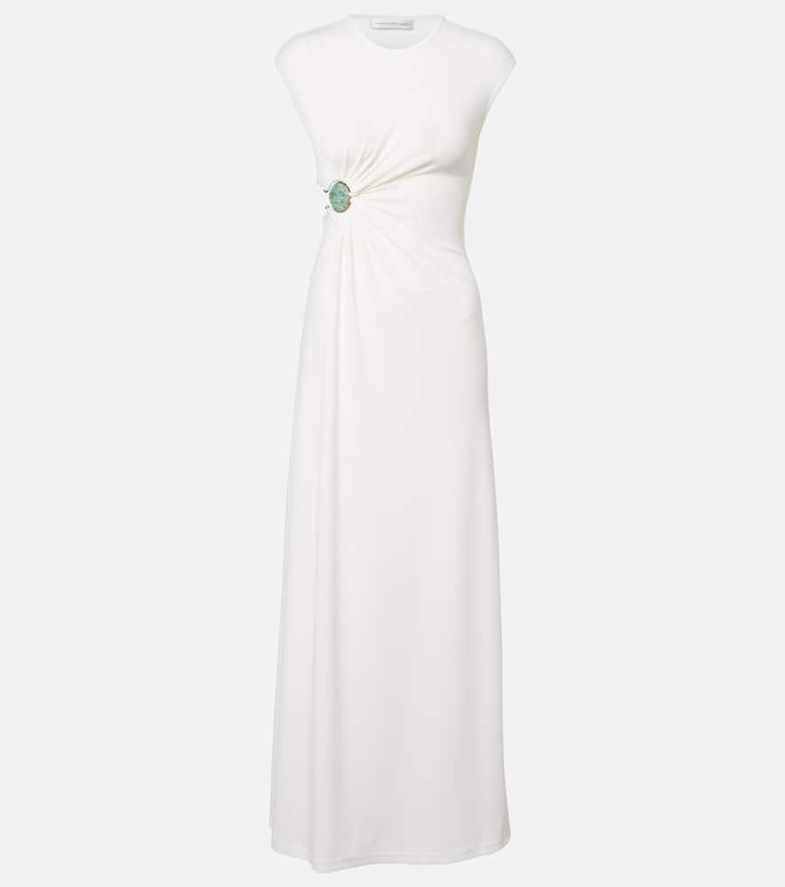 Длинное платье из джерси с отделкой из минеральных камней Christopher Esber, White
Длинное платье из джерси с отделкой из минеральных камней Christopher Esber, White