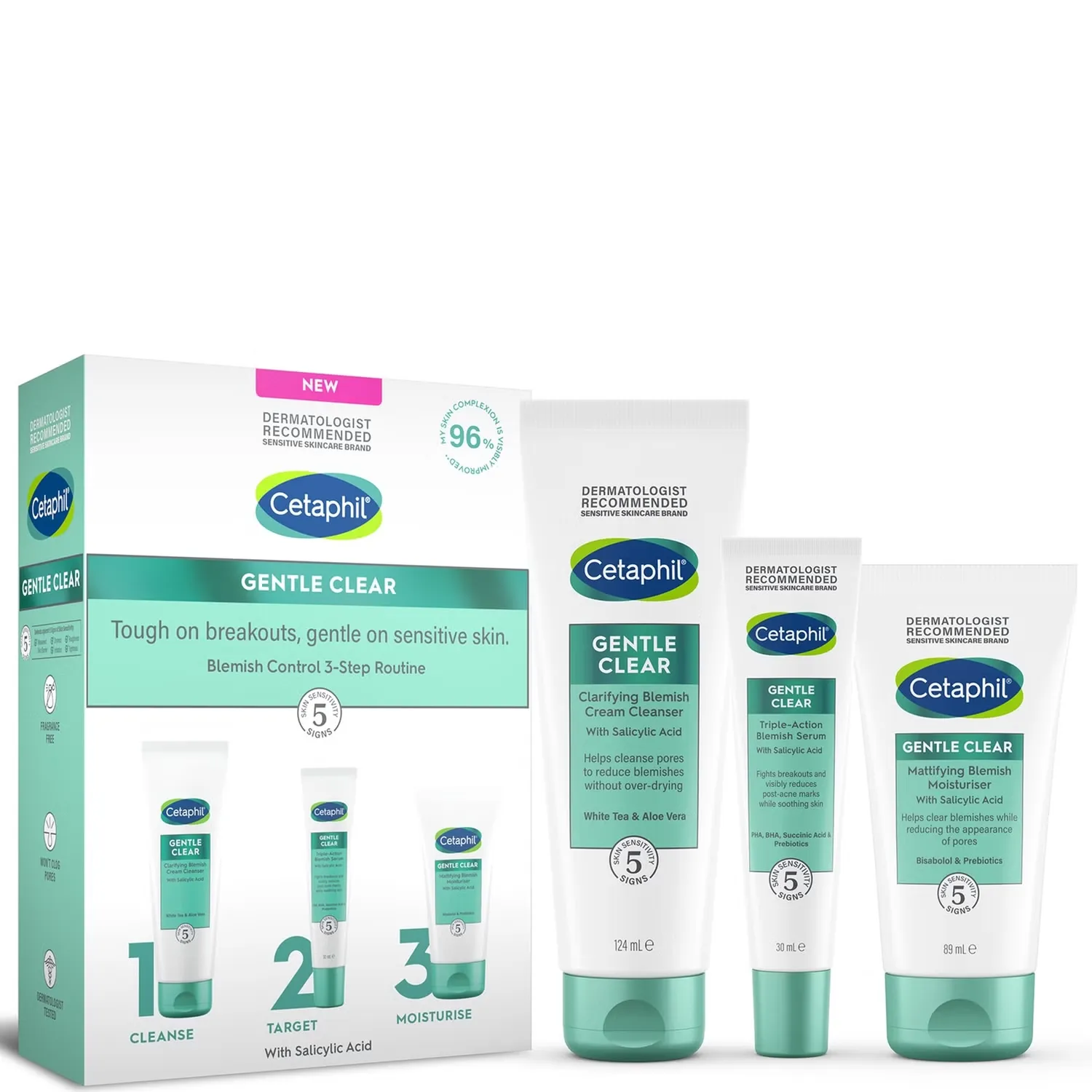 Gentle Clear Blemish Control 3-этапный рутинный набор Cetaphil
Gentle Clear Blemish Control 3-этапный рутинный набор Cetaphil