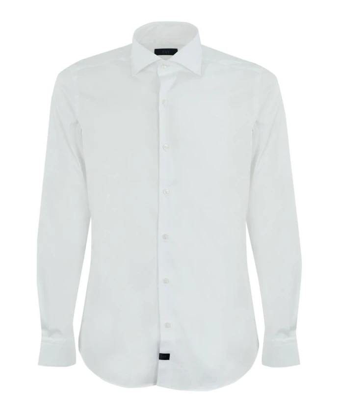 Эластичная рубашка с воротником-стойкой в виде акулы. Fay, белый
Эластичная рубашка с воротником-стойкой в виде акулы. Fay, белый