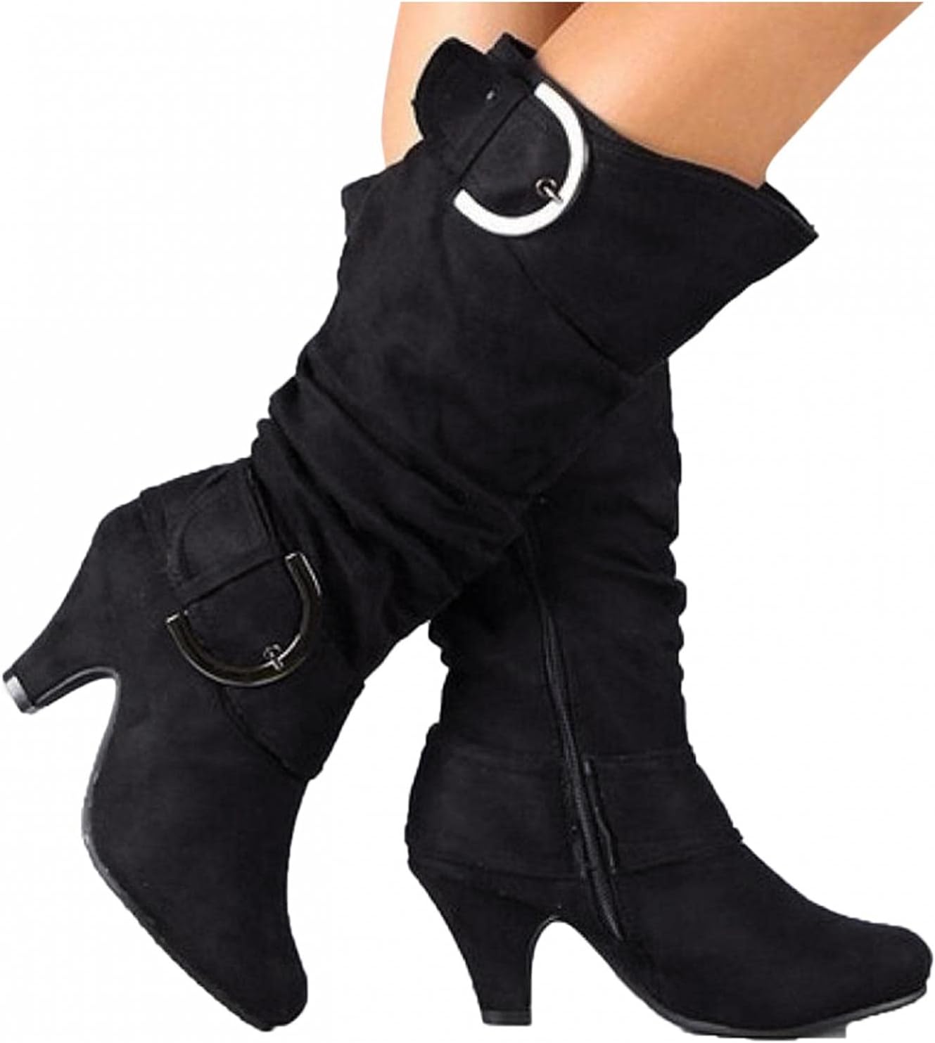 Ботинки-ботильоны Hbeylia для женщин, модные, повседневные, мягкие, с рюшами, длина до колена, высокие каблуки, с боковой молнией, женские накопленные ботинки средней икры, нарядные ботильоны, зимняя обувь, для вечеринок, черный
Ботинки-ботильоны Hbeylia для женщин, модные, повседневные, мягкие, с рюшами, длина до колена, высокие каблуки, с боковой молнией, женские накопленные ботинки средней икры, нарядные ботильоны, зимняя обувь, для вечеринок, черный