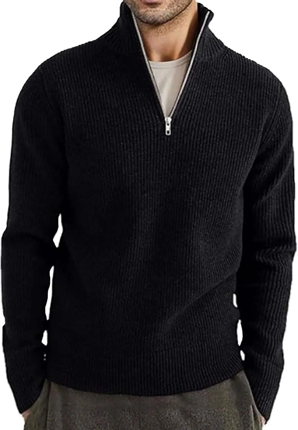 Мужской свитер Maiyifu-GJ с четверть-молнией, воротник-стойка, длинный рукав, Slim Fit
Мужской свитер Maiyifu-GJ с четверть-молнией, воротник-стойка, длинный рукав, Slim Fit