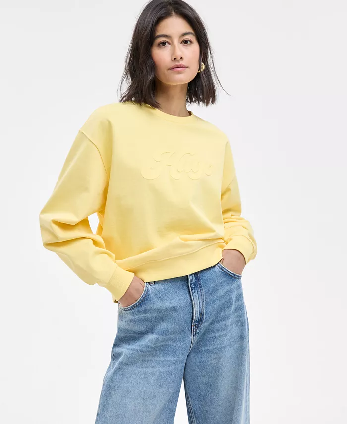 Женская толстовка с круглым вырезом и длинными рукавами с логотипом HUGO, желтый
Женская толстовка с круглым вырезом и длинными рукавами с логотипом HUGO, желтый