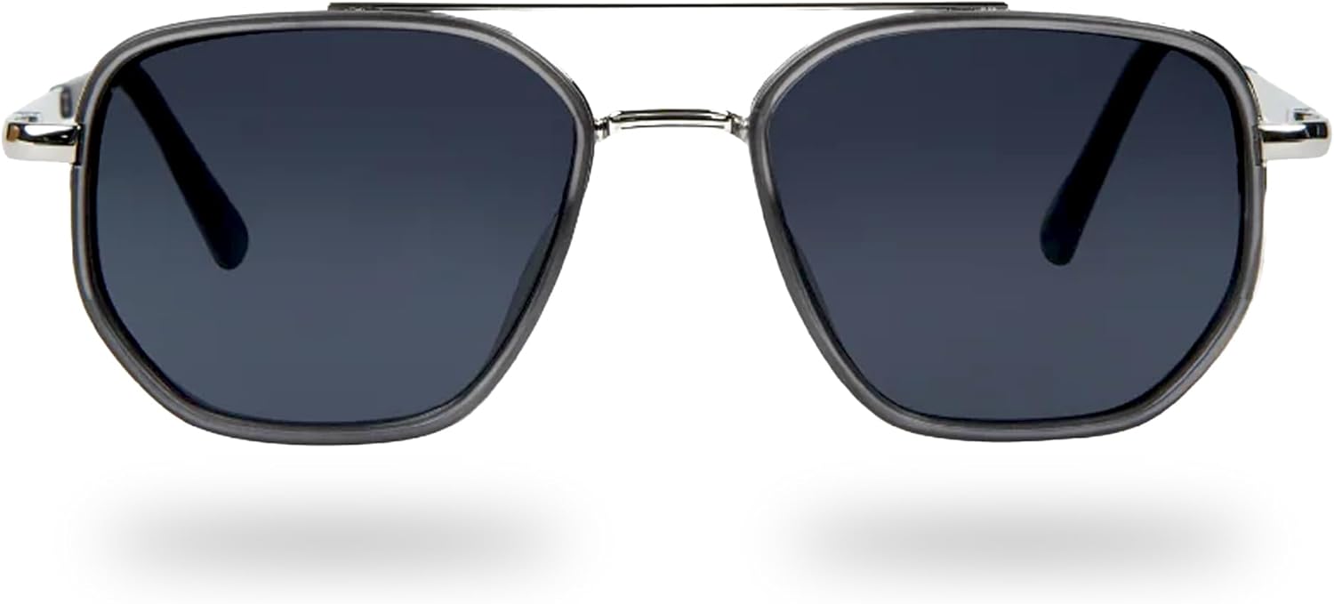 Поляризованные солнцезащитные очки-авиаторы Glass Theory для женщин и мужчин - защита от УФ-излучения UV400 - легкая металлическая оправа - модные очки-авиаторы, Sterling
Поляризованные солнцезащитные очки-авиаторы Glass Theory для женщин и мужчин - защита от УФ-излучения UV400 - легкая металлическая оправа - модные очки-авиаторы, Sterling