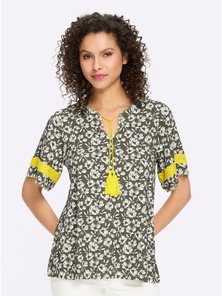 Рубашка-туника с принтом хаки и экрю Heine
Рубашка-туника с принтом хаки и экрю Heine