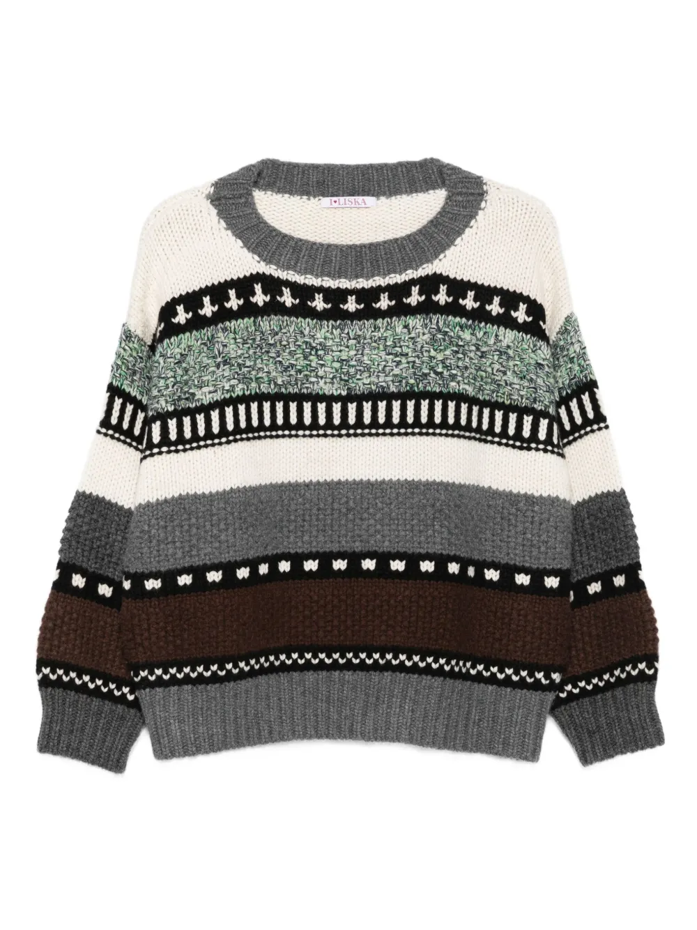 Свитер, фактурная вязка в полоску Liska, серый
Свитер, фактурная вязка в полоску Liska, серый