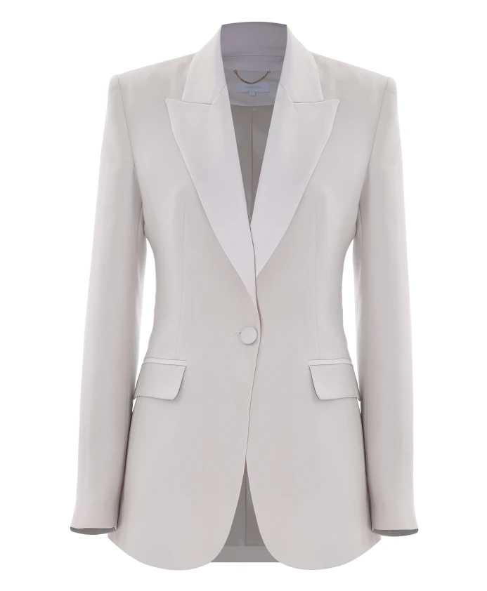 Блейзер цвета слоновой кости с одной пуговицей Kocca, белый
Блейзер цвета слоновой кости с одной пуговицей Kocca, белый