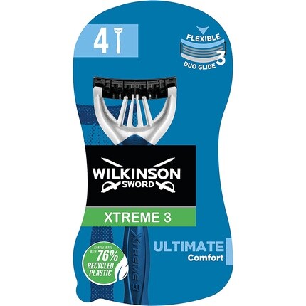 Xtreme 3 для мужчин Одноразовые бритвы Ultimate Comfort с алоэ вера, 4 шт., Wilkinson Sword
Xtreme 3 для мужчин Одноразовые бритвы Ultimate Comfort с алоэ вера, 4 шт., Wilkinson Sword