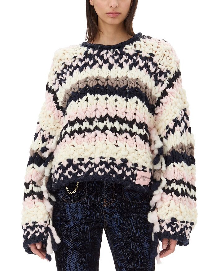 Полосатый шерстяной свитер GANNI, мультиколор
Полосатый шерстяной свитер GANNI, мультиколор