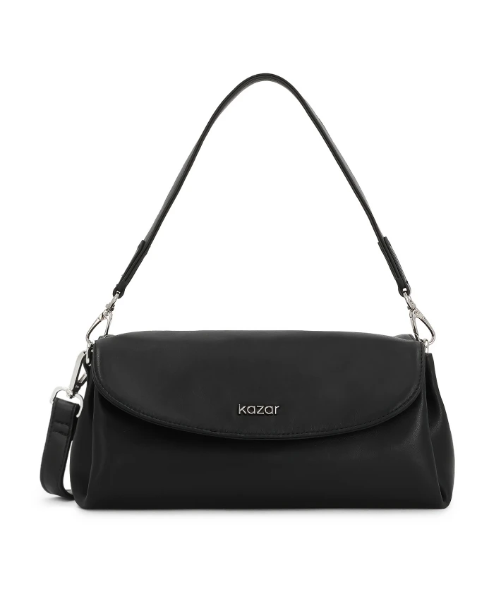Черная кожаная сумка со съемным ремешком Kazar, черный
Черная кожаная сумка со съемным ремешком Kazar, черный