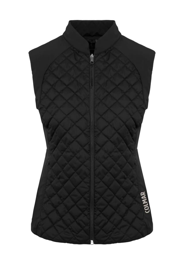 Стеганый жилет с логотипом и воротником-стойкой. Colmar, черный 
Стеганый жилет с логотипом и воротником-стойкой. Colmar, черный