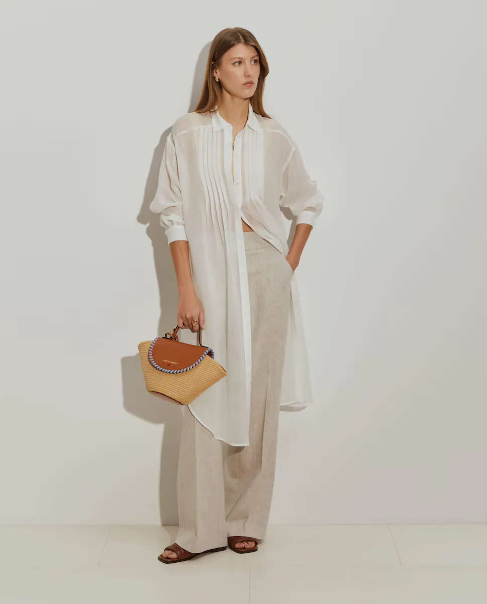 Длинная женская рубашка из рами и лиоцелла Lion of Porches, белый
Длинная женская рубашка из рами и лиоцелла Lion of Porches, белый