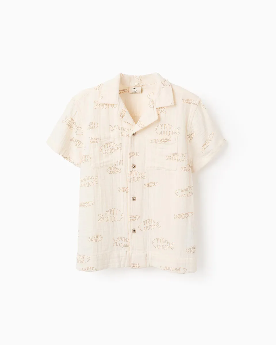 Рубашка с принтом для мальчиков и карманами Zippy, бежевый
Рубашка с принтом для мальчиков и карманами Zippy, бежевый